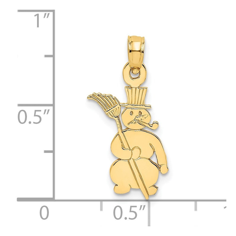 14K Gelbgold Poliert Snowman Charm