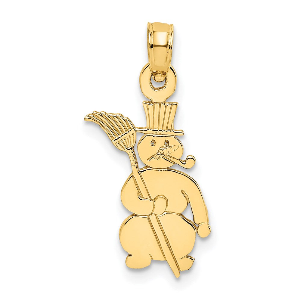 14K Gelbgold Poliert Snowman Charm