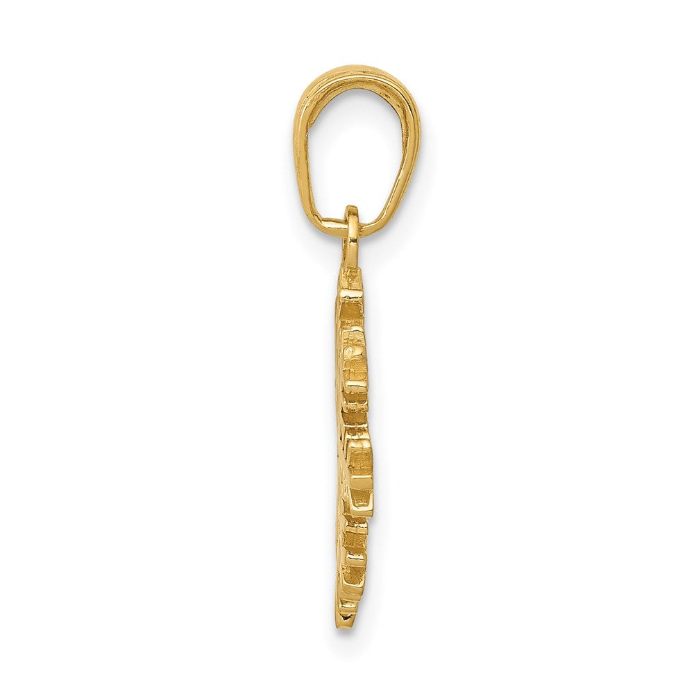 14K Gelbgold Schneeflocke Anhänger