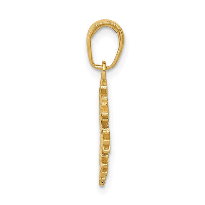 14K Gelbgold Schneeflocke Anhänger