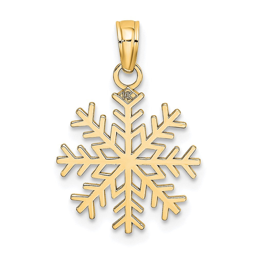 14K Gelbgold Schneeflocke Anhänger