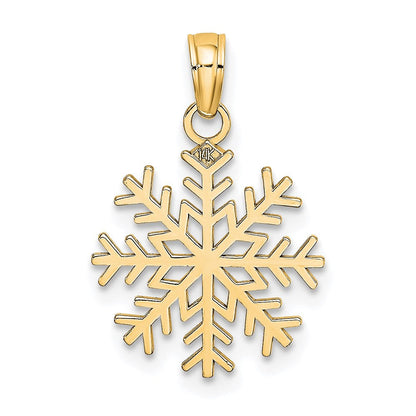 14K Gelbgold Schneeflocke Anhänger