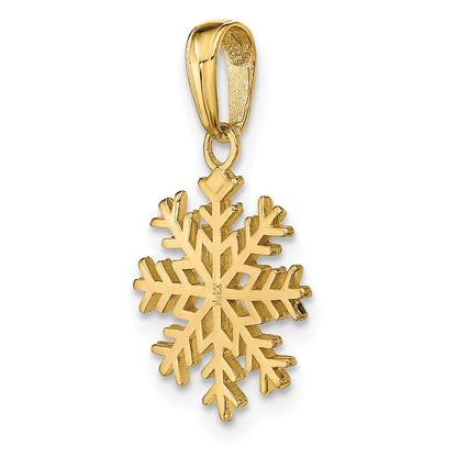 14K Gelbgold Schneeflocke Anhänger