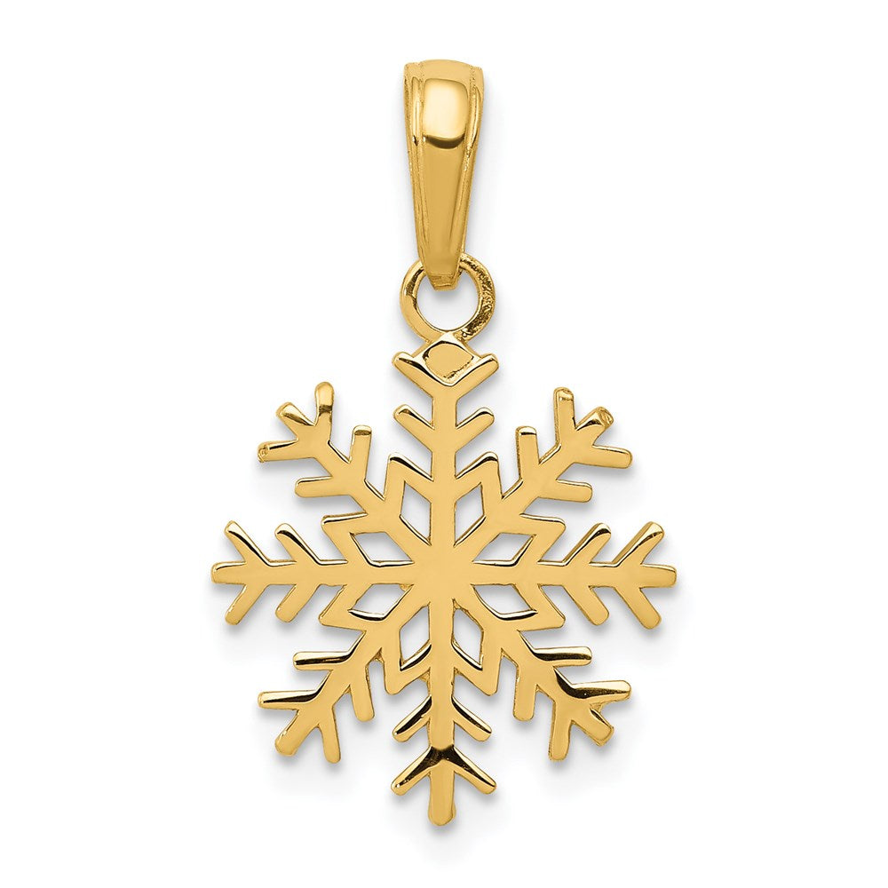 14K Gelbgold Schneeflocke Anhänger