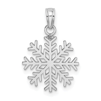 14K Weißgold Schneeflocke Anhänger