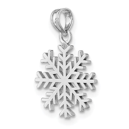 14K Weißgold Schneeflocke Anhänger