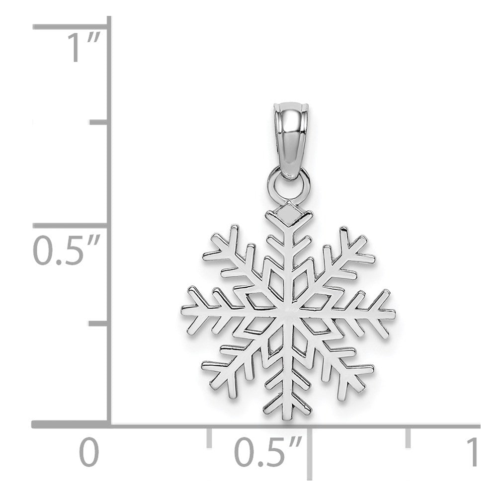 14K Weißgold Schneeflocke Anhänger