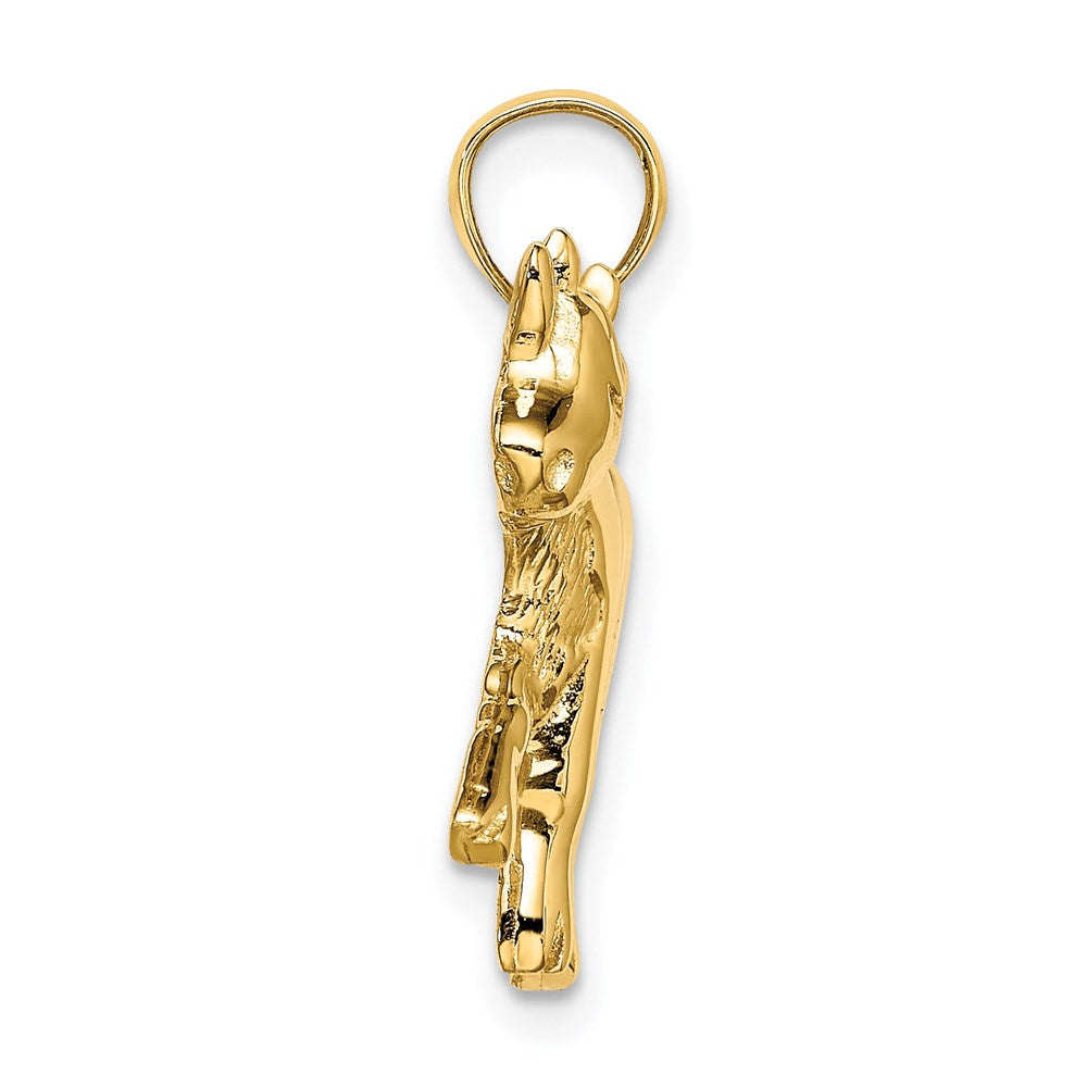 14K Gelbgold Kuh-Charm