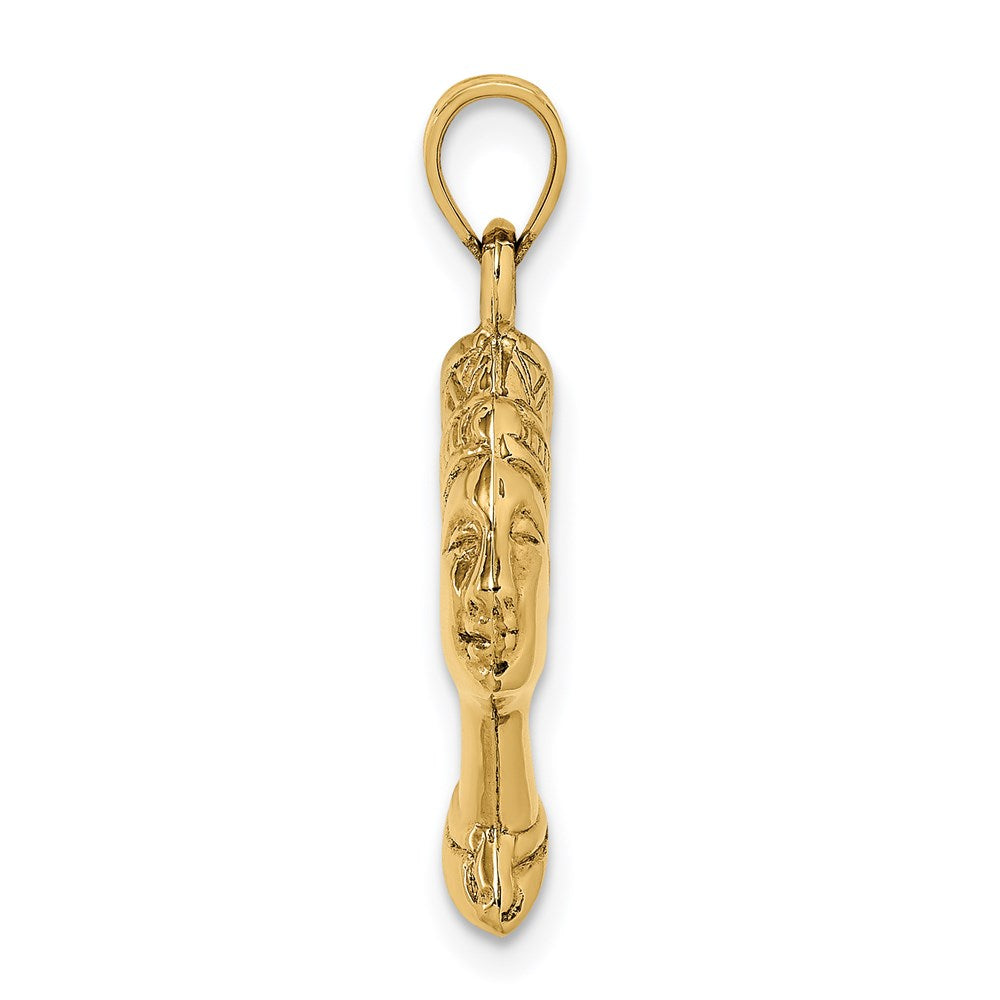 14K Gelbgold 3-d Nefertiti Anhänger