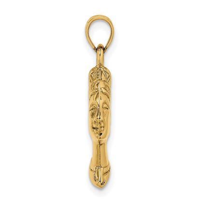14K Gelbgold 3-d Nefertiti Anhänger