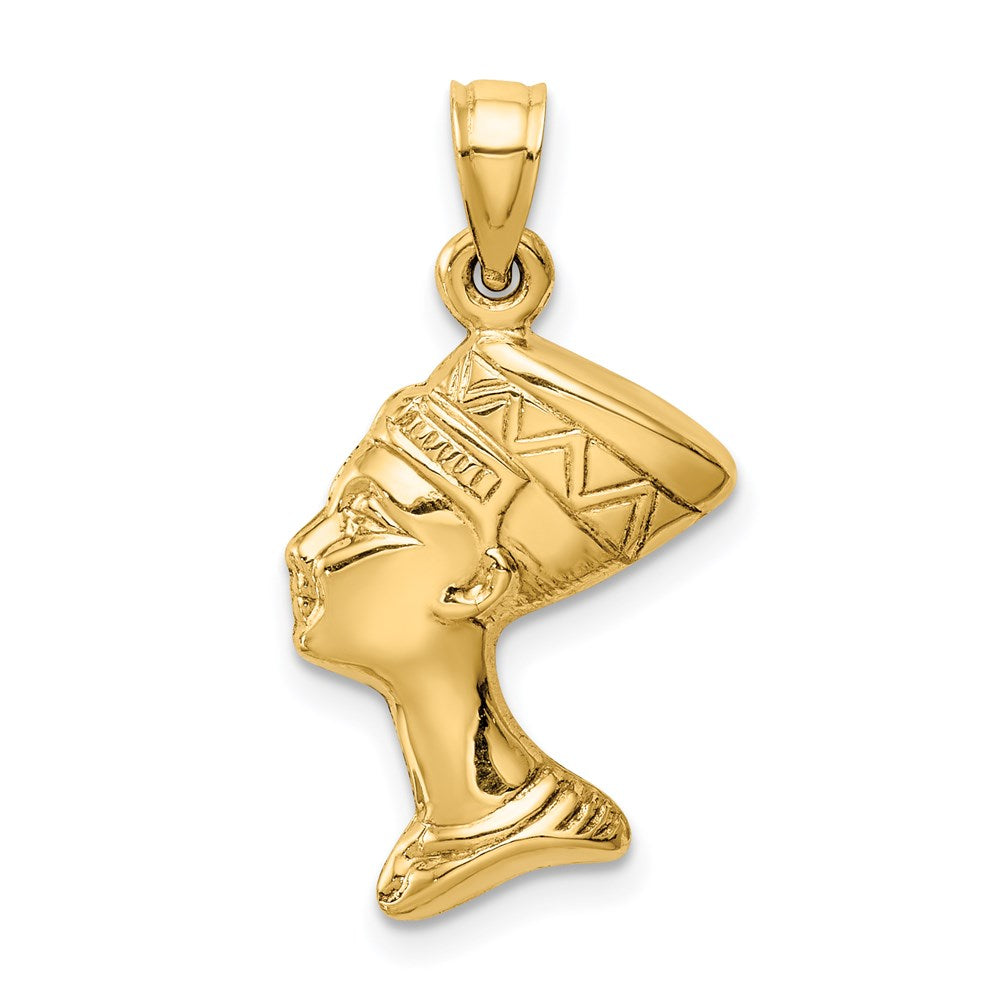 14K Gelbgold 3-d Nefertiti Anhänger