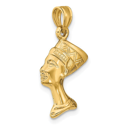 14K Gelbgold 3-d Nefertiti Anhänger
