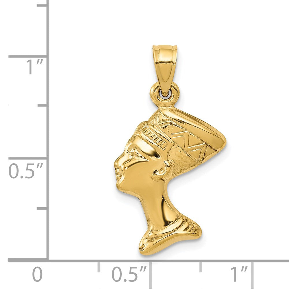 14K Gelbgold 3-d Nefertiti Anhänger