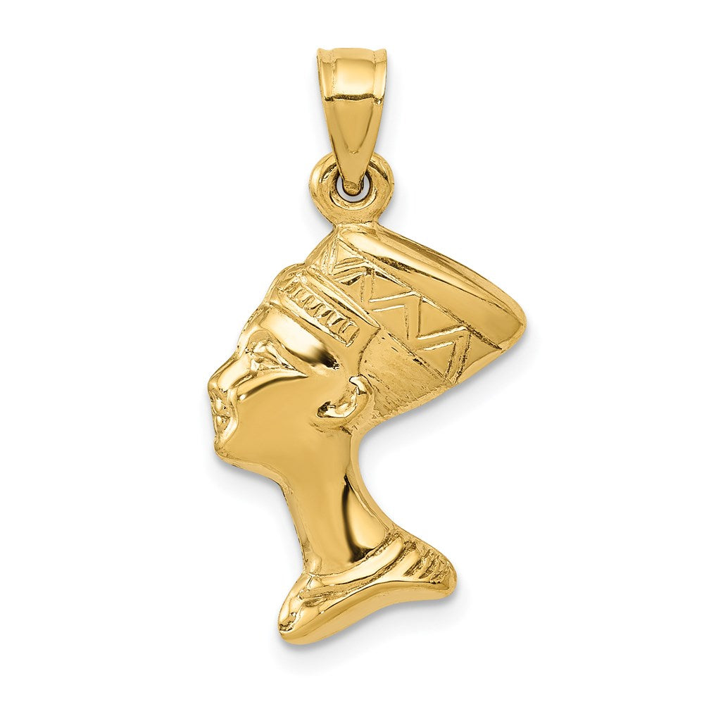 14K Gelbgold 3-d Nefertiti Anhänger