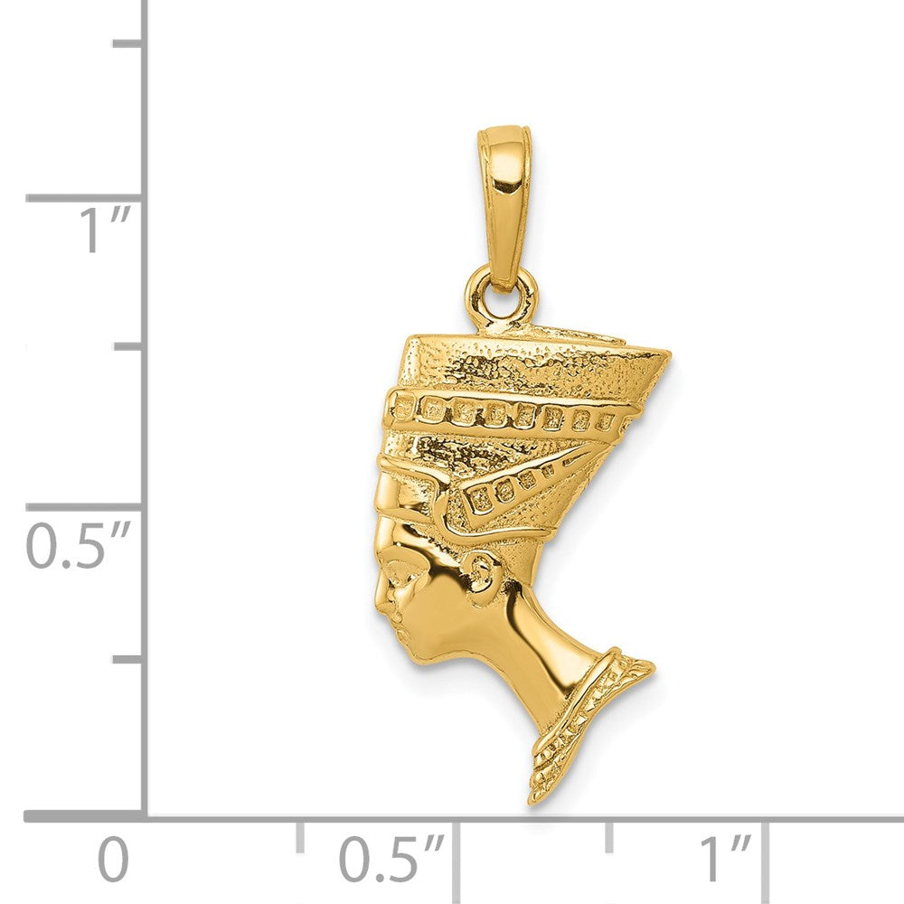 14K Gelbgold 3-D Nofretete-Anhänger
