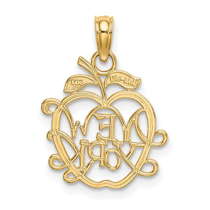 14K Gelbgold New York in Apple Ausgeschnitten Charm