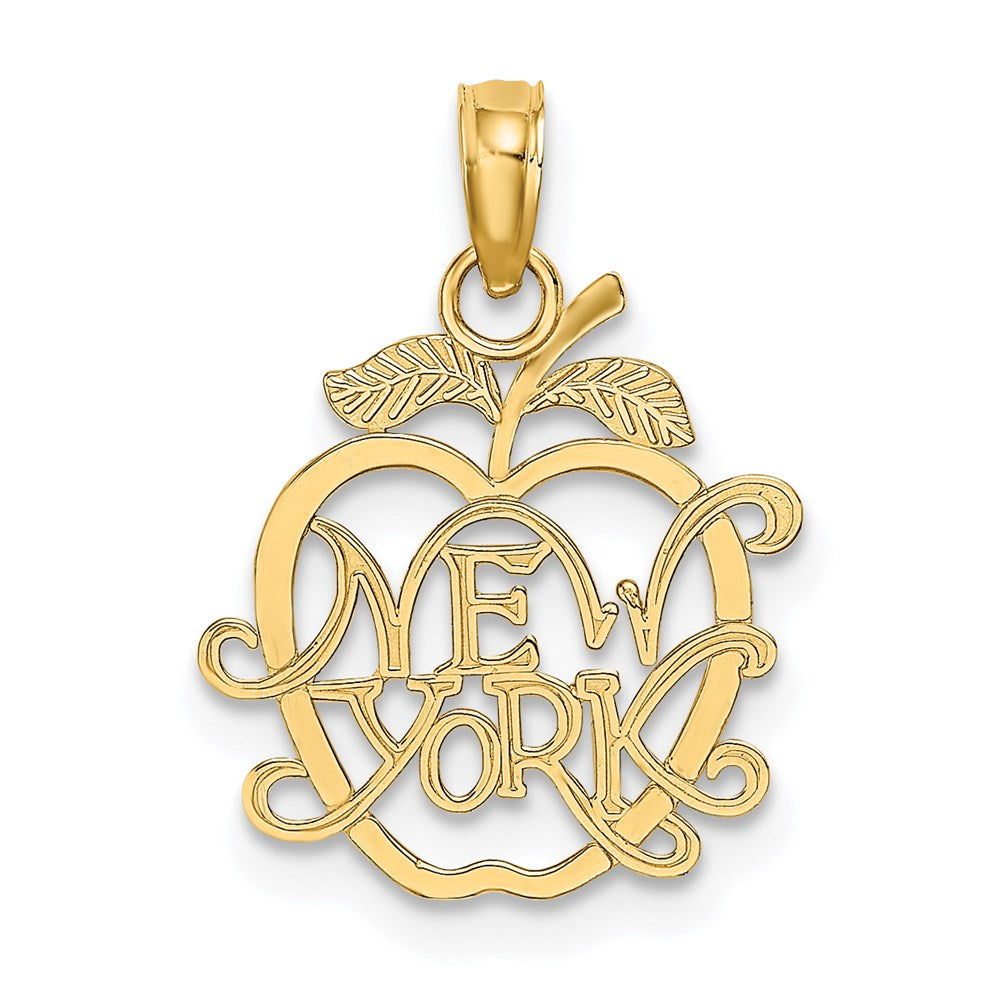 14K Gelbgold New York in Apple Ausgeschnitten Charm