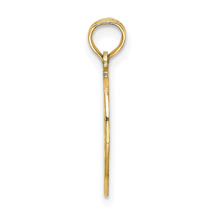 14K Gelbgold Ausgeschnitten New York mit Statue Of Liberty in Apple Charm