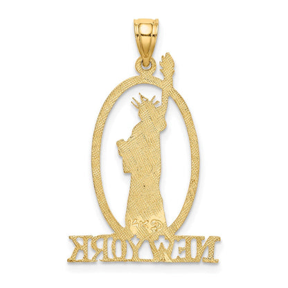 14K Gelbgold Ausgeschnitten New York mit Statue Of Liberty Charm