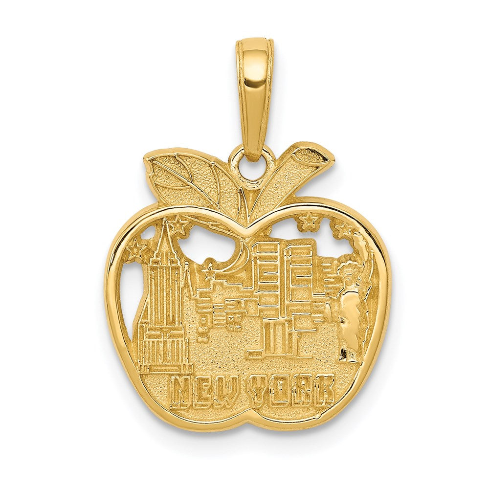 14K Gelbgold Anhänger „New York City Skyline im Apfel“