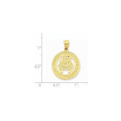 14K Gelbgold Anhänger US Marine Corps Bulldogge