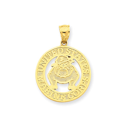14K Gelbgold Anhänger US Marine Corps Bulldogge