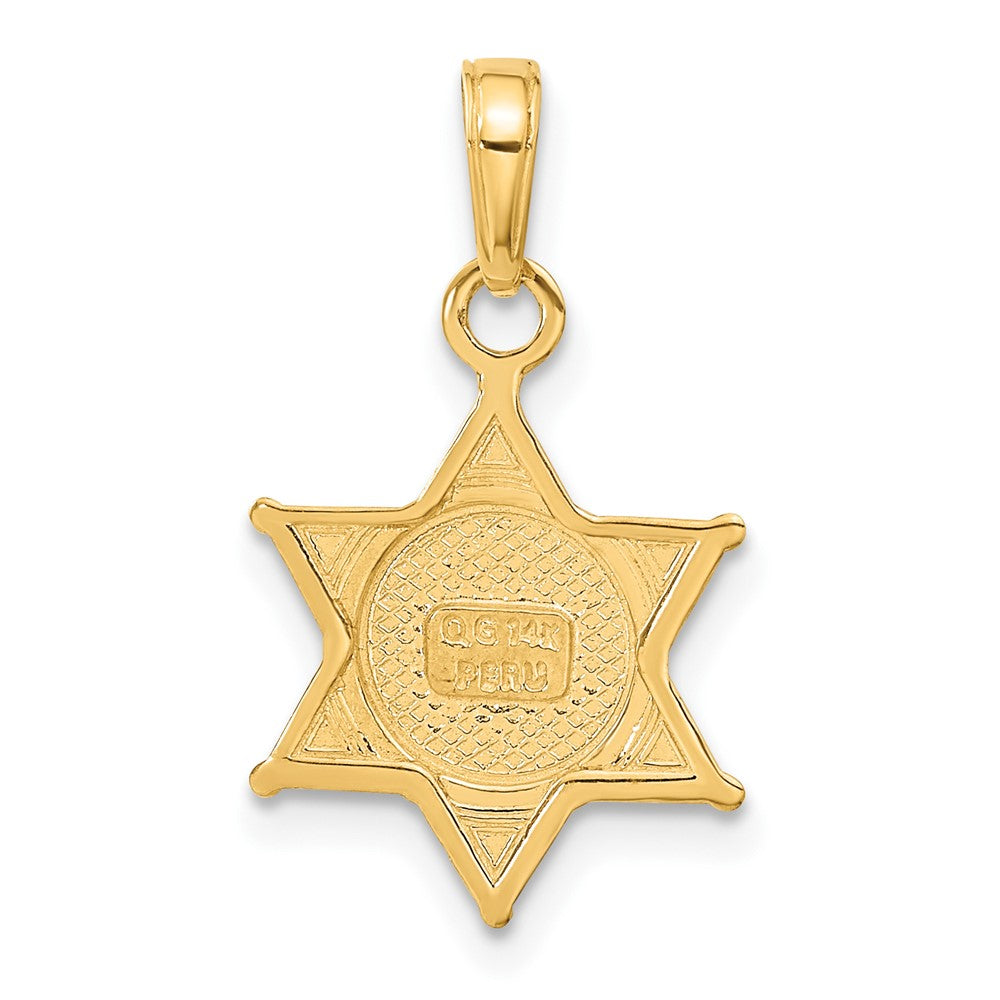 14K Gelbgold Anhänger DEPUTY SHERIFF Abzeichen mit Bär