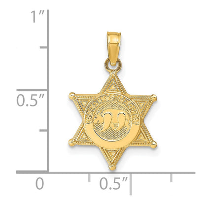 14K Gelbgold Anhänger DEPUTY SHERIFF Abzeichen mit Bär