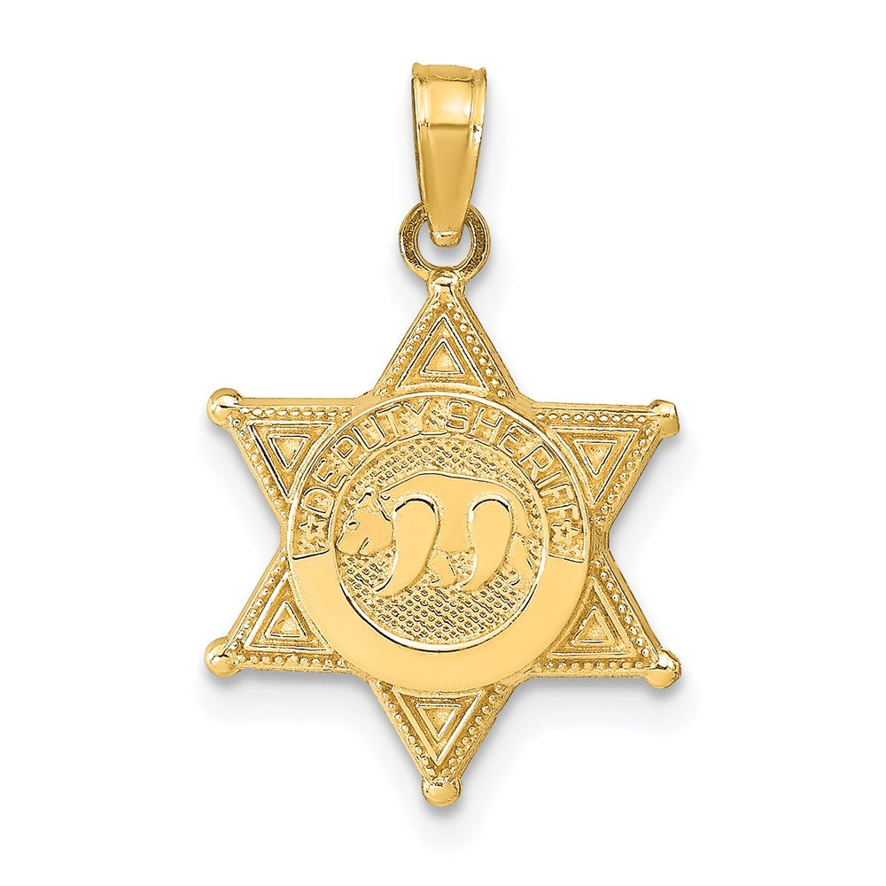 14K Gelbgold Anhänger DEPUTY SHERIFF Abzeichen mit Bär