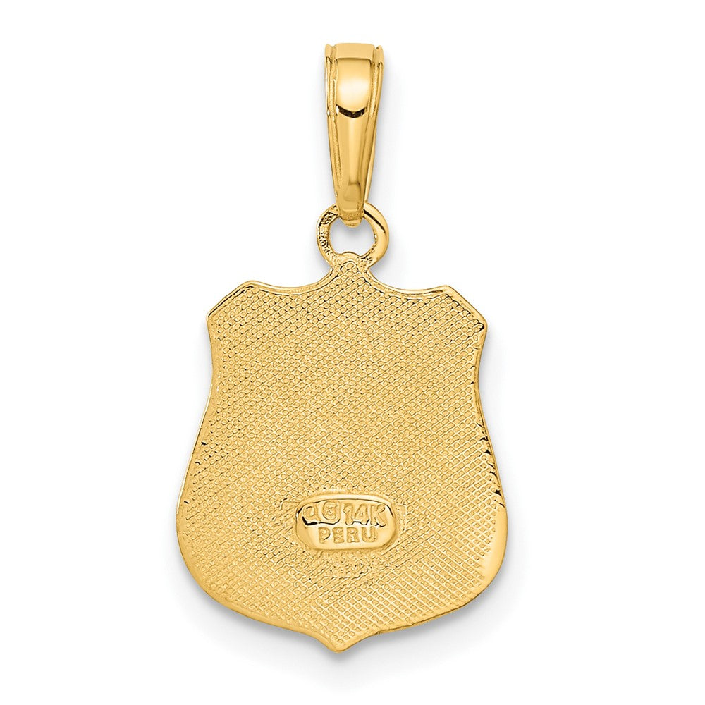14K Gelbgold Police Abzeichen Anhänger