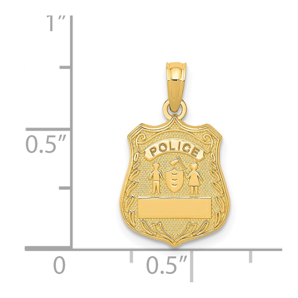 14K Gelbgold Police Abzeichen Anhänger