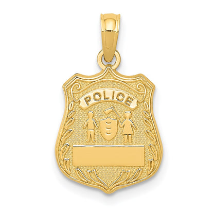 14K Gelbgold Police Abzeichen Anhänger