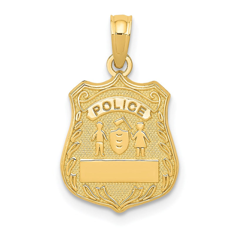 14K Gelbgold Police Abzeichen Anhänger