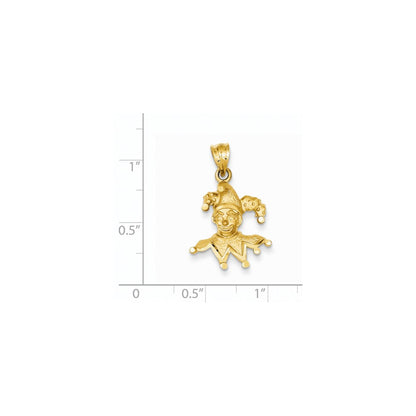 14K Gelbgold Clown-Charm, diamantgeschliffen