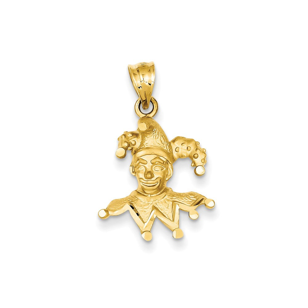 14K Gelbgold Clown-Charm, diamantgeschliffen