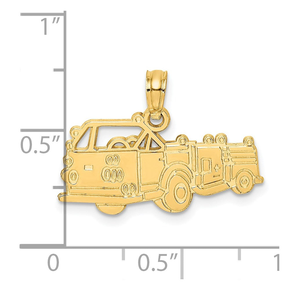 14 Karat Gelbgold Feuerwehrauto-Charm
