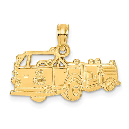 14 Karat Gelbgold Feuerwehrauto-Charm