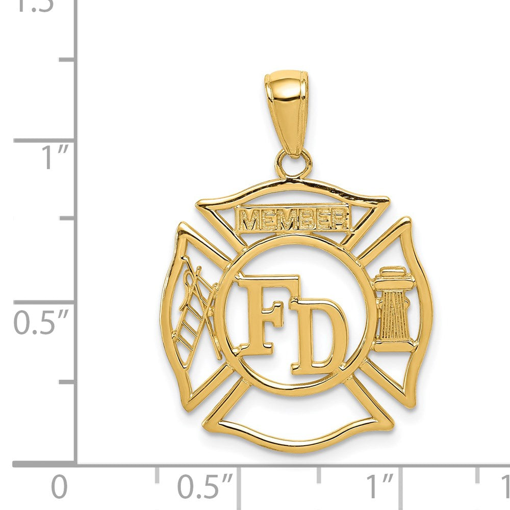 14K Gelbgold Anhänger „FD MEMBER“ in Schildform