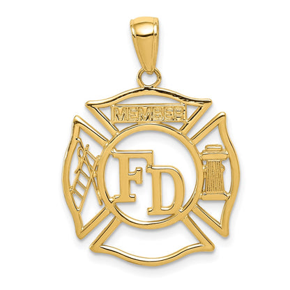 14K Gelbgold Anhänger „FD MEMBER“ in Schildform