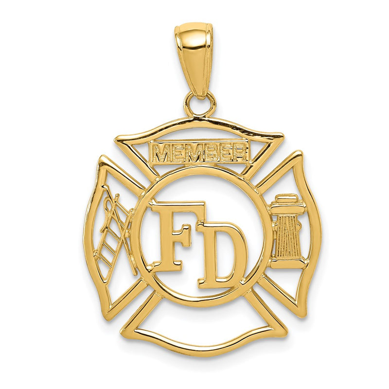 14K Gelbgold Anhänger „FD MEMBER“ in Schildform