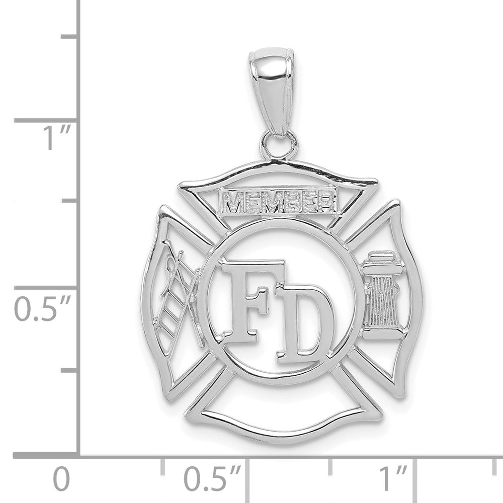 14K Weißgold „FD MEMBER“ Schildanhänger