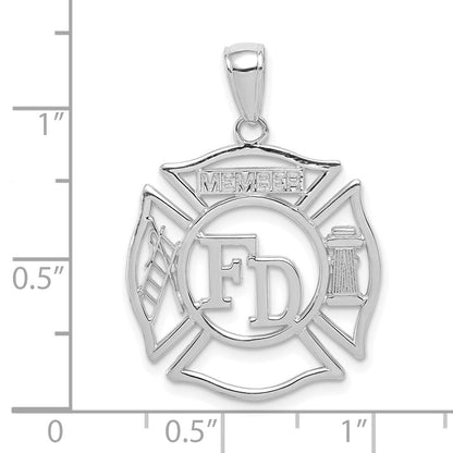 14K Weißgold „FD MEMBER“ Schildanhänger