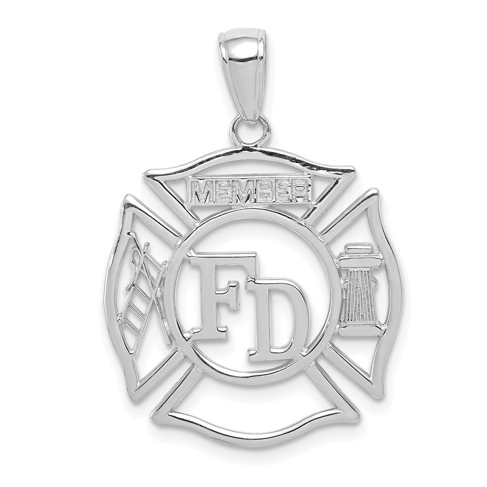 14K Weißgold „FD MEMBER“ Schildanhänger