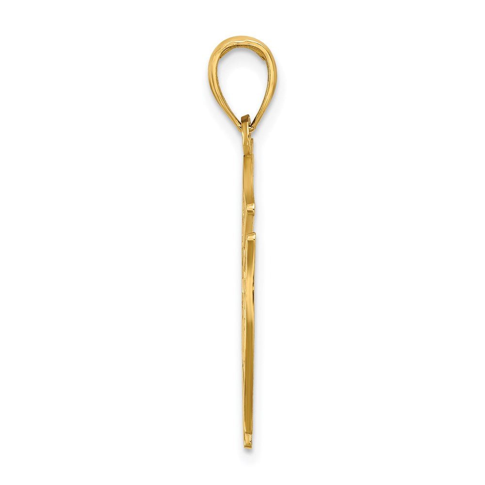 14K Gelbgold VFD Damen AUX Schild-Charm