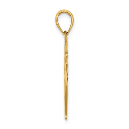 14K Gelbgold VFD Damen AUX Schild-Charm