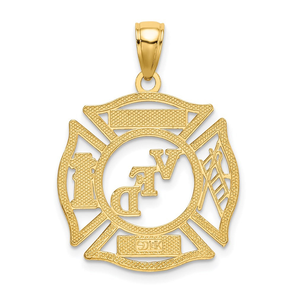 14K Gelbgold VFD Damen AUX Schild-Charm