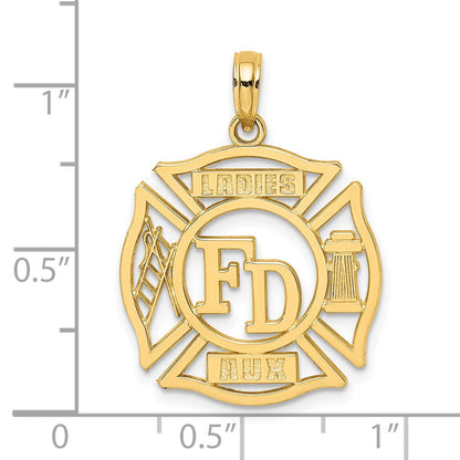 14K Gelbgold Anhänger "FD LADIES AUX" in Schildform