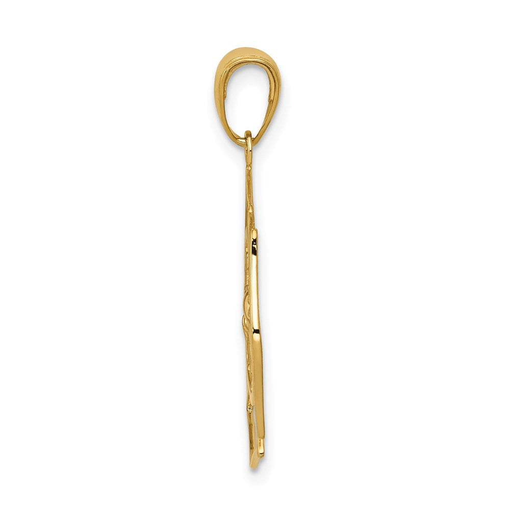 14K Gelbgold Feuerwehr-Schild-Anhänger