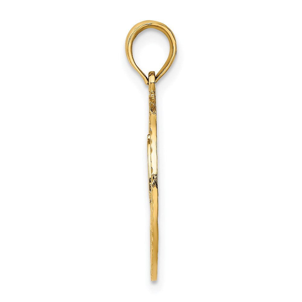 14K Gelbgold Fireman Helm in Disk Charm