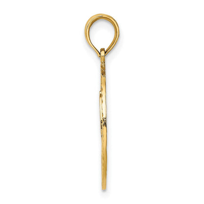 14K Gelbgold Fireman Helm in Disk Charm